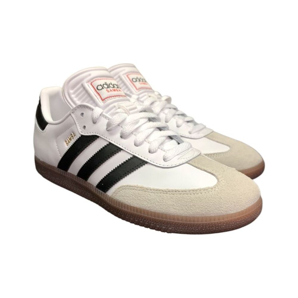 White/Black/Red - Adidas Unisex Samba Indoor Soccer Shoes, Classic Leather Court